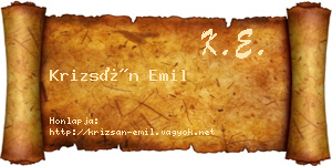 Krizsán Emil névjegykártya