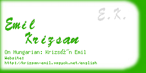 emil krizsan business card